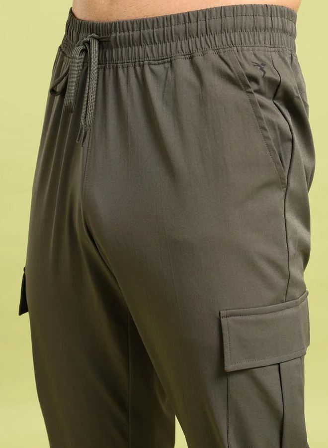 Technosport Relaxed Fit Sports Cargo Track Pants with TS Flexi by Styli