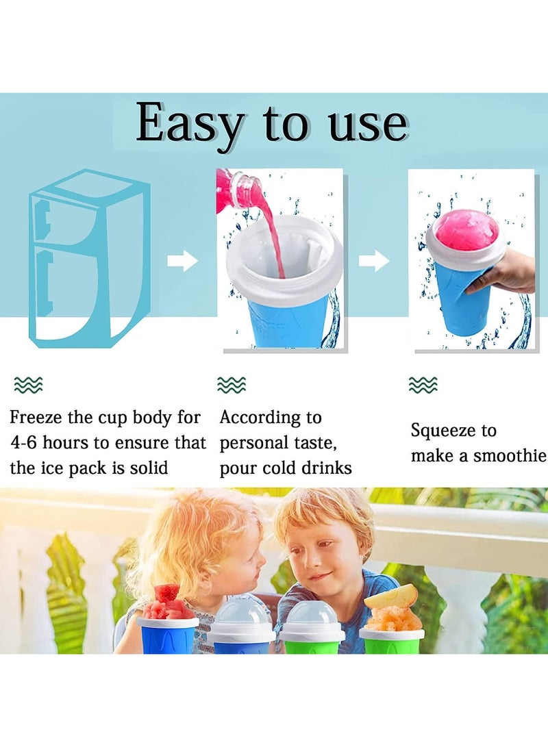 AUTOYSUR Slushy Maker  Cup, Slushie Maker  Cup, Double Layers Slushie Cup, DIY Homemade Squeeze Icy Cup, Fasting Cooling Make And Serve Slushy Cup For Milk Shake, Smoothies, Slushies (3pc-400ml)  - Image 3