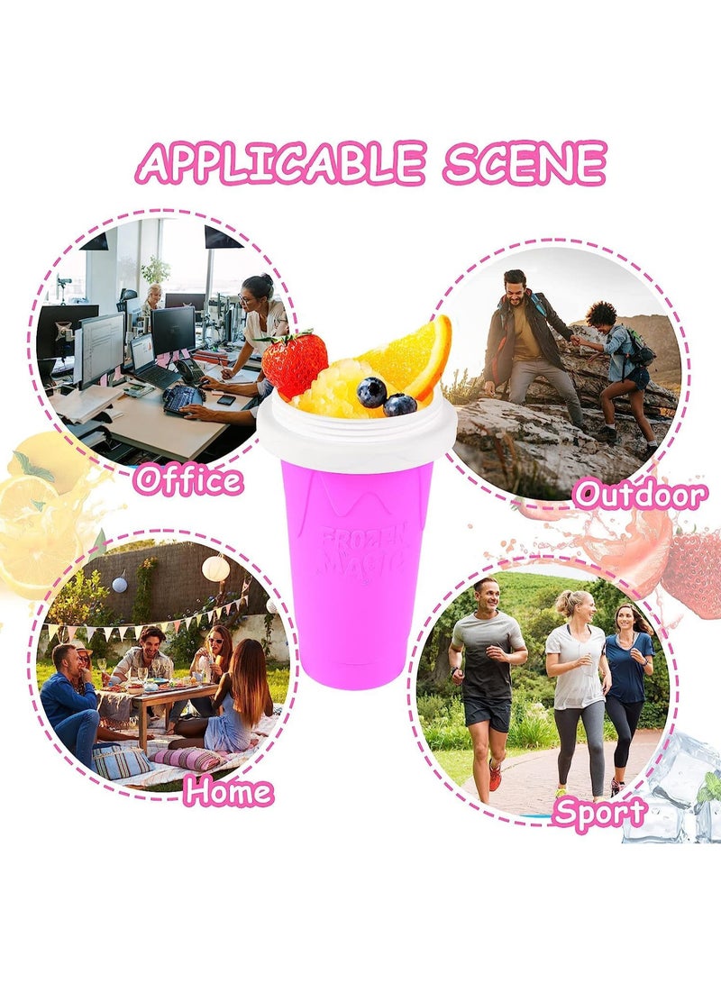 AUTOYSUR Slushy Maker  Cup, Slushie Maker  Cup, Double Layers Slushie Cup, DIY Homemade Squeeze Icy Cup, Fasting Cooling Make And Serve Slushy Cup For Milk Shake, Smoothies, Slushies (3pc-400ml)  - Image 5