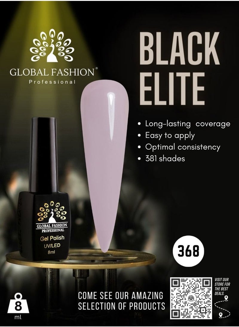 GLOBAL FASHION Global Fashion Black Elite Gel Polish | 132 Colors of Long-Lasting Elegance - 8ml | 368  - Image 2