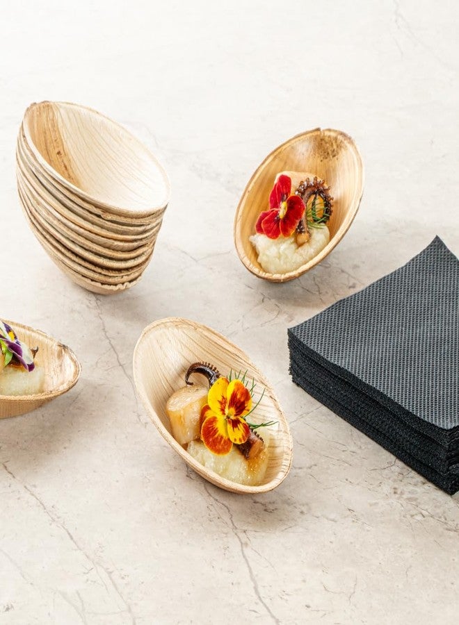 Restaurantware Indo 3.5 x 2 Inch Palm Leaf Plates 100 Durable Palm Plates - Disposable Egg-Shaped Design Palm Leaf Dinner Plates Impervious to Grease for Hefty Meals Appetizers Or Desserts - Image 4