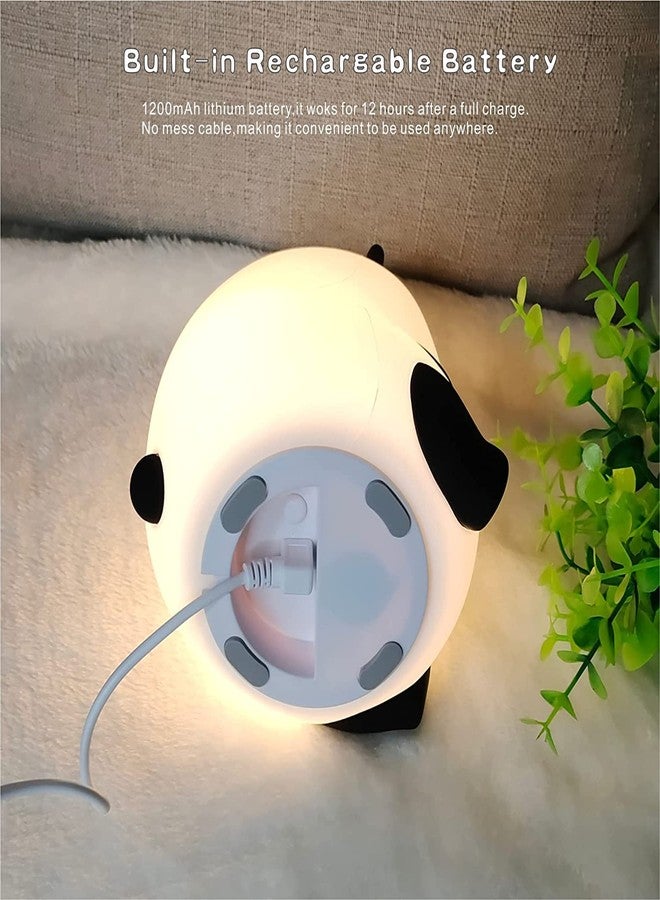 Roktry Cute Panda Night Light for Kids, Silicone Panda Lamp with Warm White&Colorful Light(7 Colors), USB Rechargeable Nursery Lamp, Eye Caring Night Light for Kids Bedroom Gift - Image 3