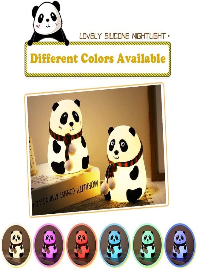 Roktry Cute Panda Night Light for Kids, Silicone Panda Lamp with Warm White&Colorful Light(7 Colors), USB Rechargeable Nursery Lamp, Eye Caring Night Light for Kids Bedroom Gift - Image 5