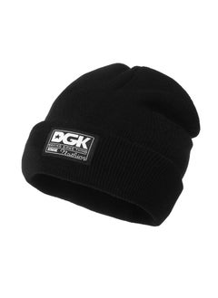 Foreign trade new ski warm autumn and winter pullover knitted hat DGK letter wool hat mens and womens beanie hat Style 2 Black