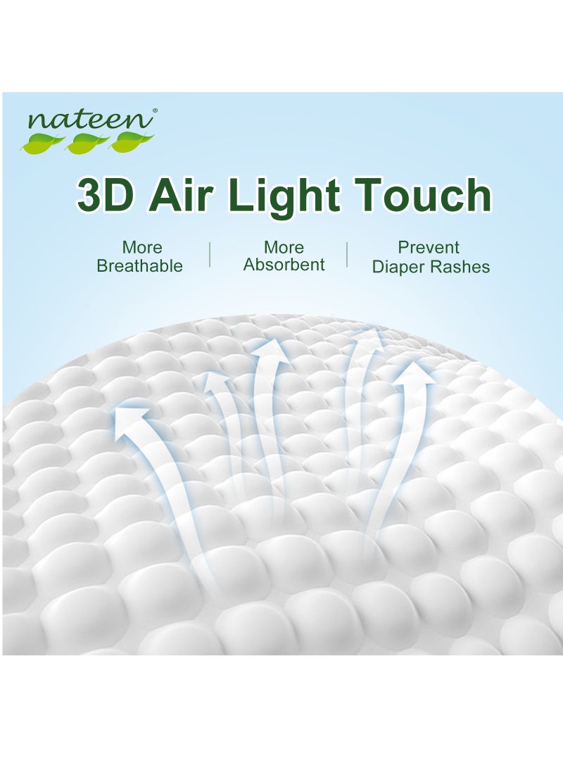 nateen حفاضات أطفال رعاية مميزة، الحجم 3 (4-9 كجم)، متوسط، 144 حفاضة، فائقة الامتصاص، حفاضات أطفال قابلة للتنفس. - Image 3