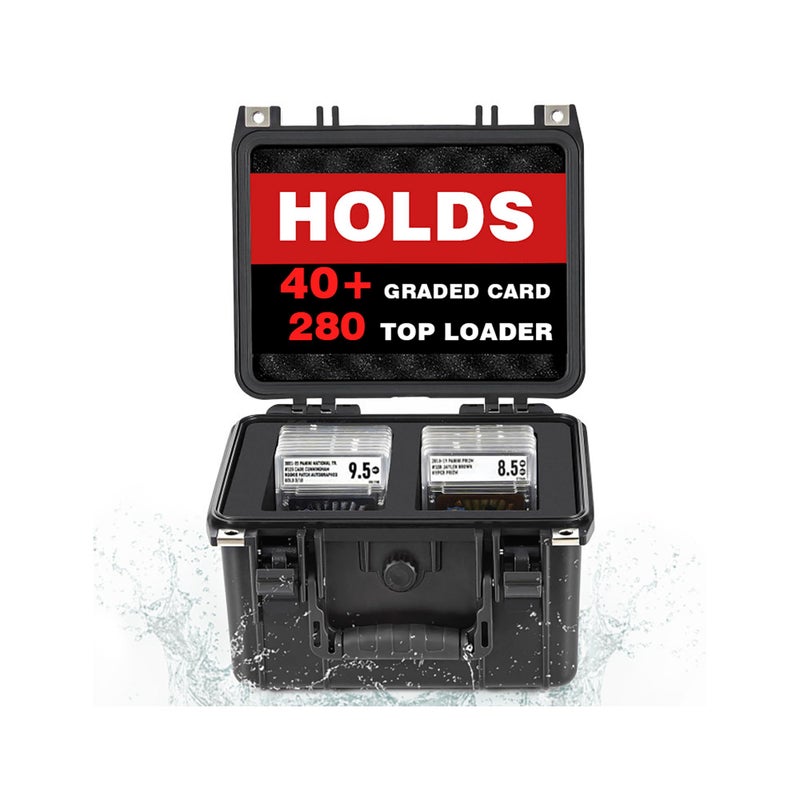 OUUTMEE Graded Card Case - IP67 Waterproof Storage Box for 40+ CSG, BGS, SGC, Top Loaders Graded Sports Trading Cards - Image 1