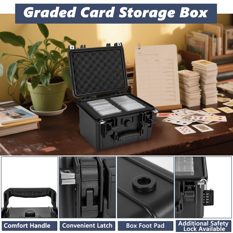 OUUTMEE Graded Card Case - IP67 Waterproof Storage Box for 40+ CSG, BGS, SGC, Top Loaders Graded Sports Trading Cards - Image 5