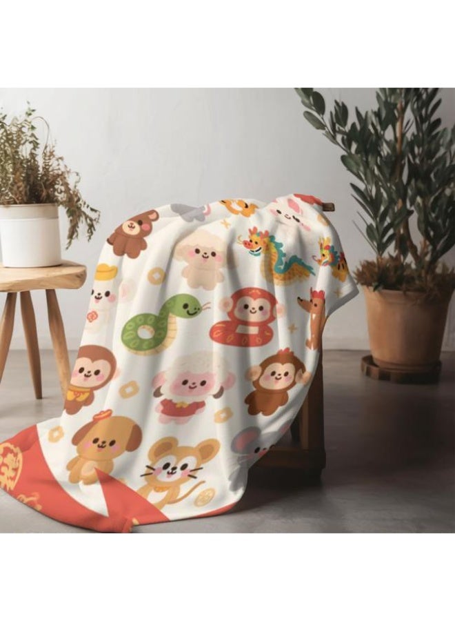 عام بطانية رقيقة من الفانيلا الكرتونية للأطفال والرضع (دافئة ومريحة، ومناسبة للنوم والألعاب) 70 سم * 100 سم - Image 1