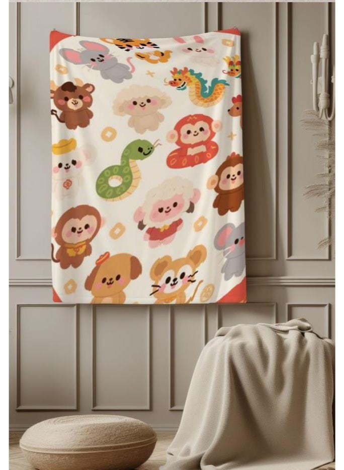 عام بطانية رقيقة من الفانيلا الكرتونية للأطفال والرضع (دافئة ومريحة، ومناسبة للنوم والألعاب) 70 سم * 100 سم - Image 2