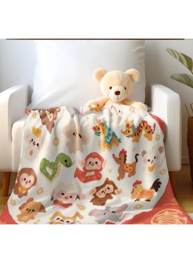 عام بطانية رقيقة من الفانيلا الكرتونية للأطفال والرضع (دافئة ومريحة، ومناسبة للنوم والألعاب) 70 سم * 100 سم - Image 3