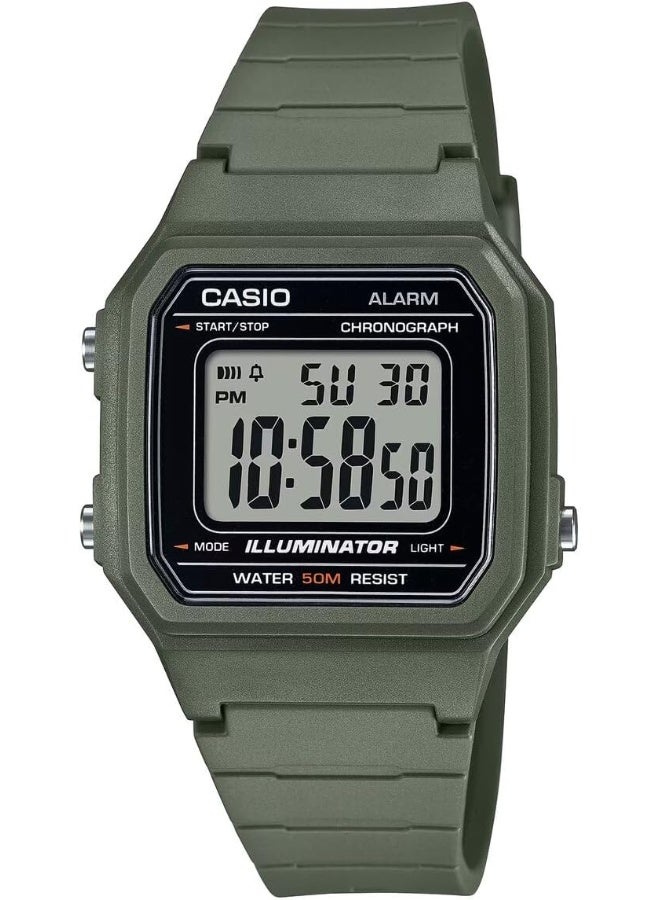 CASIO General Line Watch: Green W-217H-3AVDF