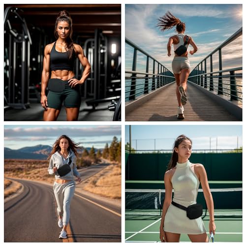 NGIL Mini Belt Bag for Women Crossbody Pack Workout Traveling Running Hiking Waist Bag with Adjustable Strap(Black) - Image 2