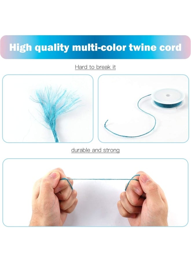 Generic - Happy Makers 12 Colors Thread Cord Multi-Color Flax String Cord, 1mm 120 Yards Natural Colorful Jute Twine Cord Rope String for Handmade Craft Friendship Bracelets Keychains Jewelry Making Home Decor - Image 1