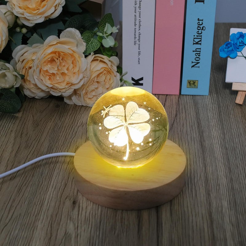 Olutacot 10 Pcs Wooden LED Display Bases Round Wood Display Lighted Bases for Glass Art LED Lighted Display Stand Bases for 3D Crystal Ball Room Office Home Decor - Image 5