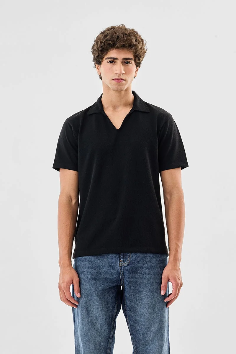 SNITCH Stretch Slim Fit Textured T-Shirt