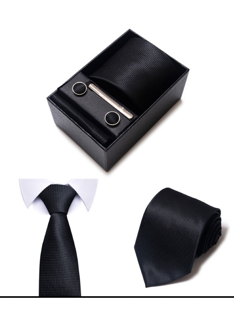 AuliceVerse Men's Business Necktie with Gift Box, Formal Office Wedding Party AccessoriesTie Set - 5 Pieces Polyester Silk Neckties with Gift Box, Formal Office Wedding Party Accessories - Image 4