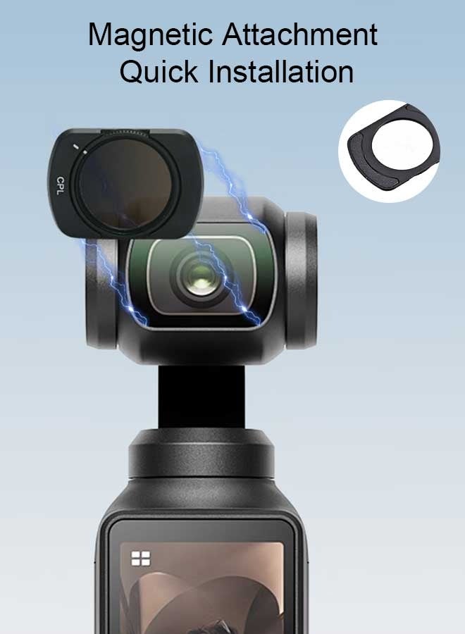 Tersely Magnetic CPL Filter for DJI Pocket 3 - Ultra-Thin Polarizing Lens with Anti-Fingerprint Coating, Scratch-Resistant Aluminum Frame, Perfect for Vlogging & Travel Photography - Image 3