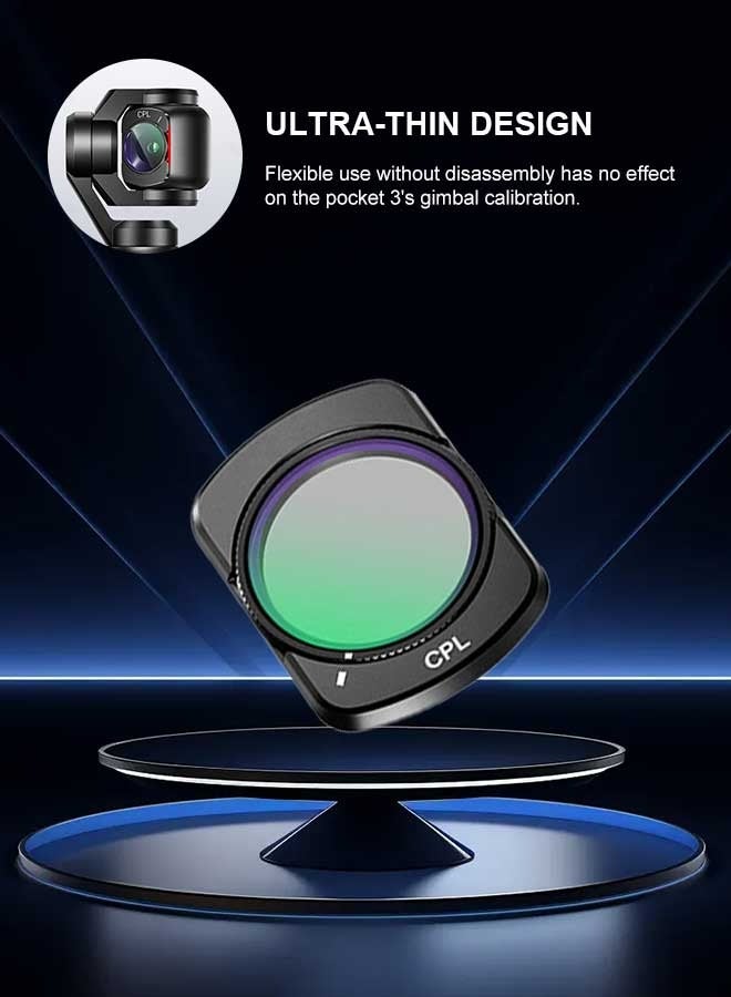 Tersely Magnetic CPL Filter for DJI Pocket 3 - Ultra-Thin Polarizing Lens with Anti-Fingerprint Coating, Scratch-Resistant Aluminum Frame, Perfect for Vlogging & Travel Photography - Image 5