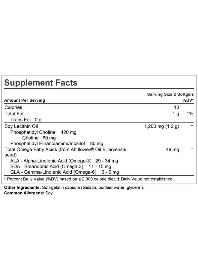Andrew Lessman - Pc Liver & Brain Benefits 360 Softgels Phosphatidyl Choline Most Important Building Block For Healthy Liver And Brain Structure And Function. No Additives. Easy To Swallow Softgels - Image 1