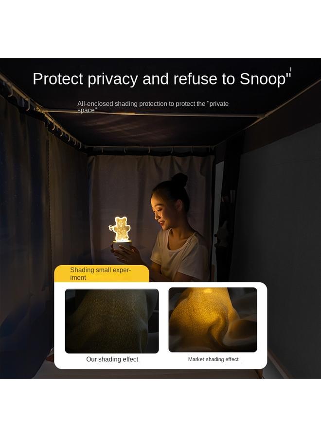 Bluejw Strong Shading Bed Curtain Integrated Mosquito Net For College Students Dormitory Special Installation-free Upper And Lower Bed Universal Dormitory Single Direct Selling - Image 3