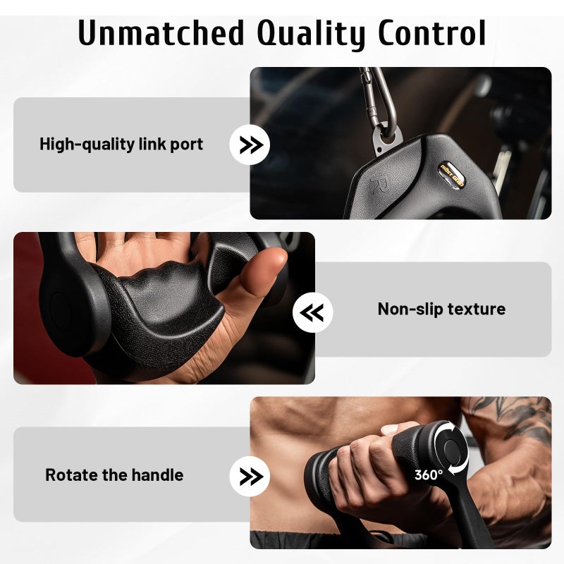 MOST GRIP Ergonomic Non-Slip D Handle Cable Attachment, Cable Machine Handles for LAT Pulldown, Gym Handles for Cables with Capacity Up to 600LBS - Image 4