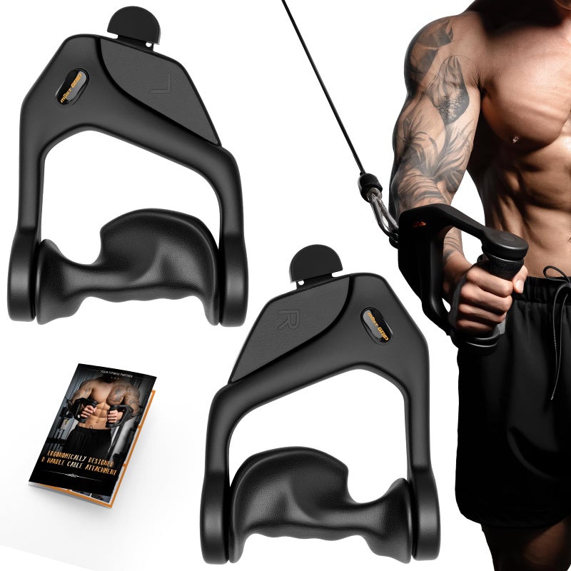 MOST GRIP Ergonomic Non-Slip D Handle Cable Attachment, Cable Machine Handles for LAT Pulldown, Gym Handles for Cables with Capacity Up to 600LBS - Image 1