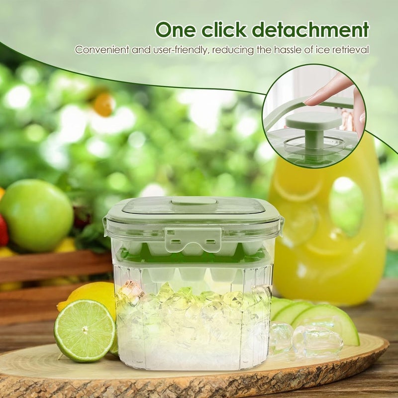 SKY-TOUCH 5L Portable Ice Bucket with 56 Grids Mold Tray & Scoop - Green - Image 5