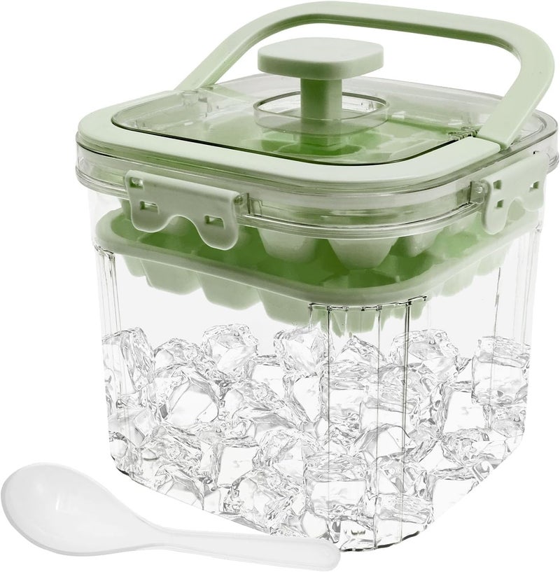 SKY-TOUCH 5L Portable Ice Bucket with 56 Grids Mold Tray & Scoop - Green - Image 1