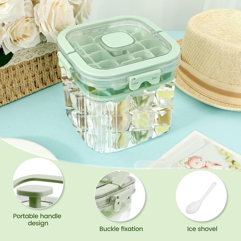 SKY-TOUCH 5L Portable Ice Bucket with 56 Grids Mold Tray & Scoop - Green - Image 4