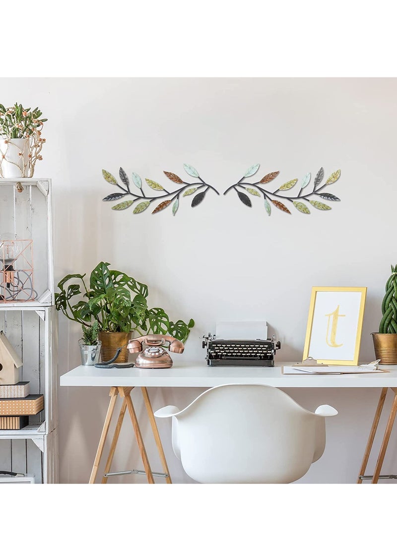 كاست ويف ديكور حائط على شكل ورقة شجرة معدنية (قطعتان متعدد الألوان) - Image 5