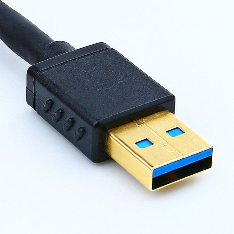 دي تك كابل تمديد USB 3.0 من بطول 6 أقدام، نوع A ذكر إلى أنثى، مع موصل مطلي بالذهب (أسود، 6 أقدام) - Image 4