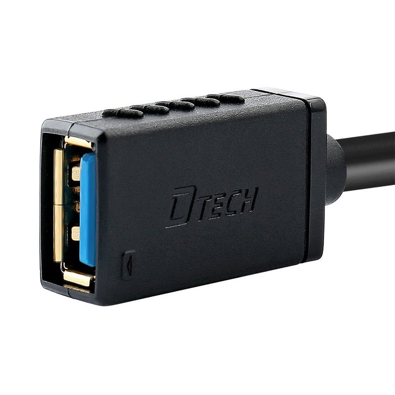 دي تك كابل تمديد USB 3.0 من بطول 6 أقدام، نوع A ذكر إلى أنثى، مع موصل مطلي بالذهب (أسود، 6 أقدام) - Image 5