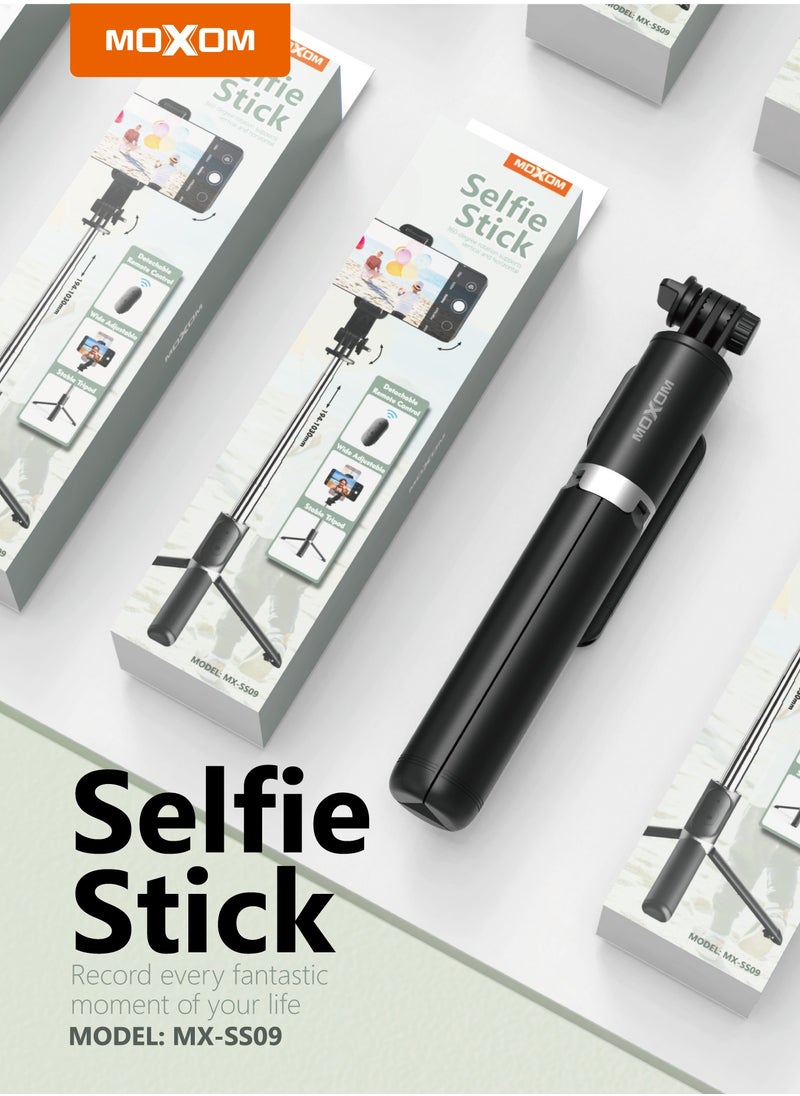 MOXOM - SS09 Portable Extendable and Foldable Wide Adjustable Selfie Stick - Image 1