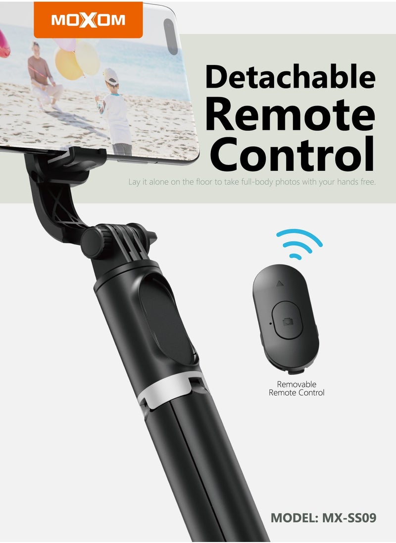 MOXOM - SS09 Portable Extendable and Foldable Wide Adjustable Selfie Stick - Image 1