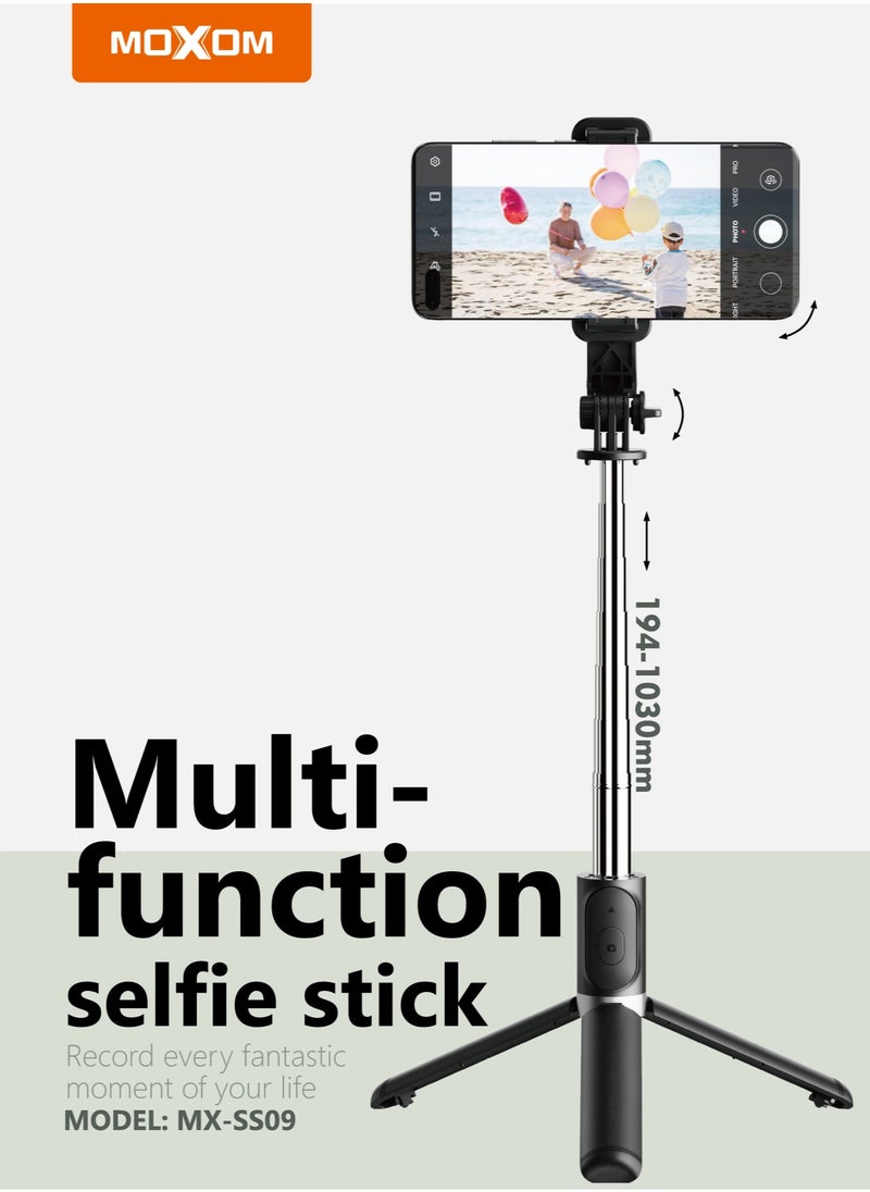 MOXOM - SS09 Portable Extendable and Foldable Wide Adjustable Selfie Stick - Image 1