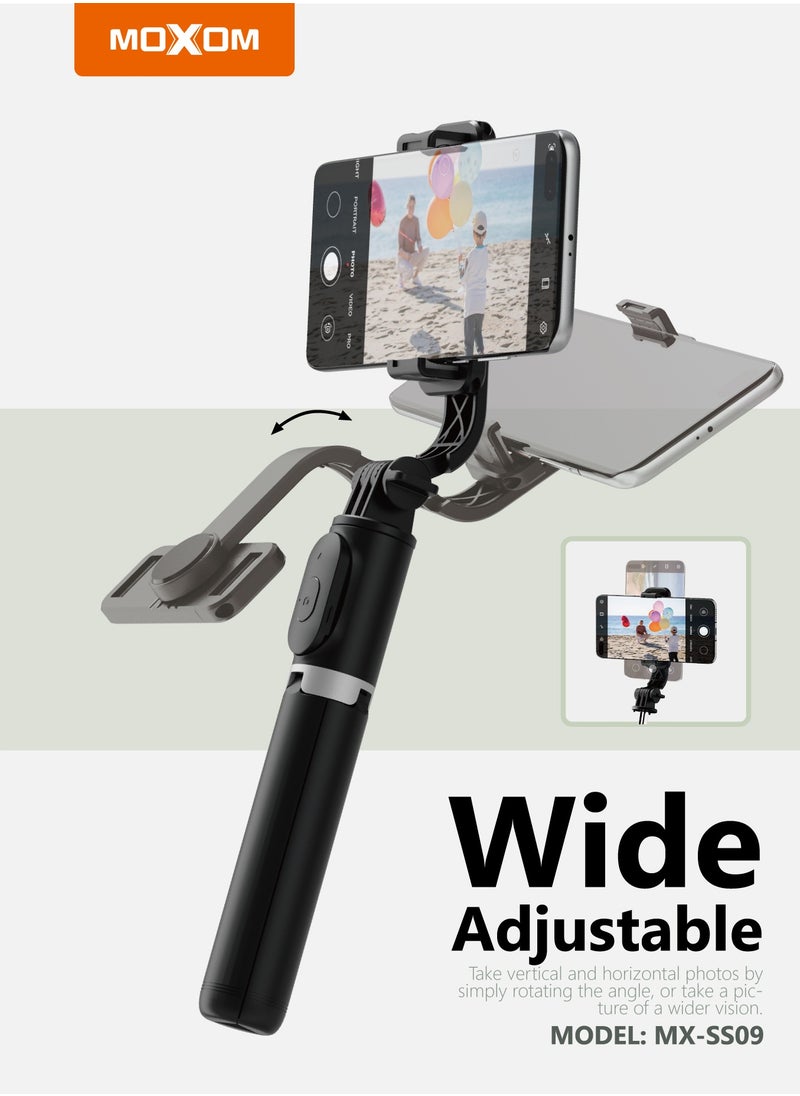 MOXOM - SS09 Portable Extendable and Foldable Wide Adjustable Selfie Stick - Image 1
