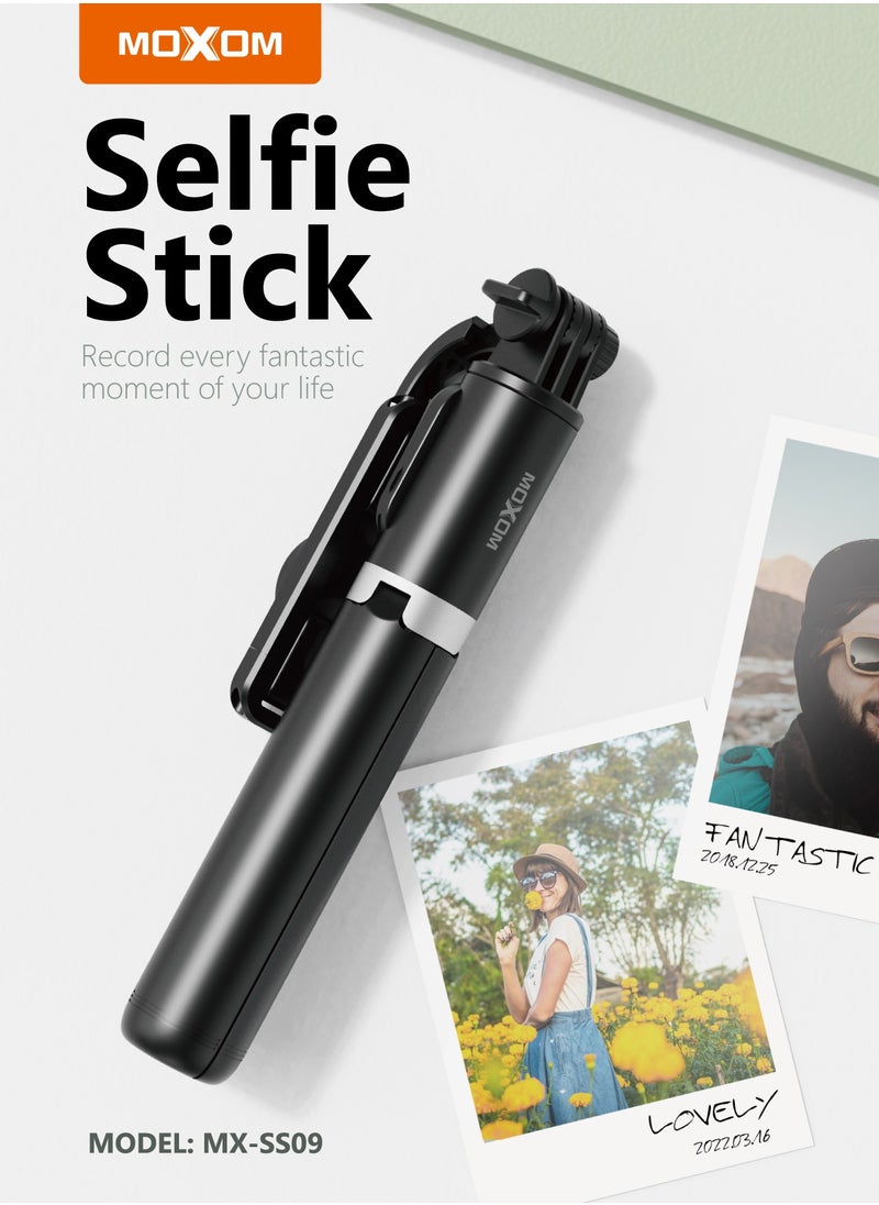 MOXOM - SS09 Portable Extendable and Foldable Wide Adjustable Selfie Stick - Image 1