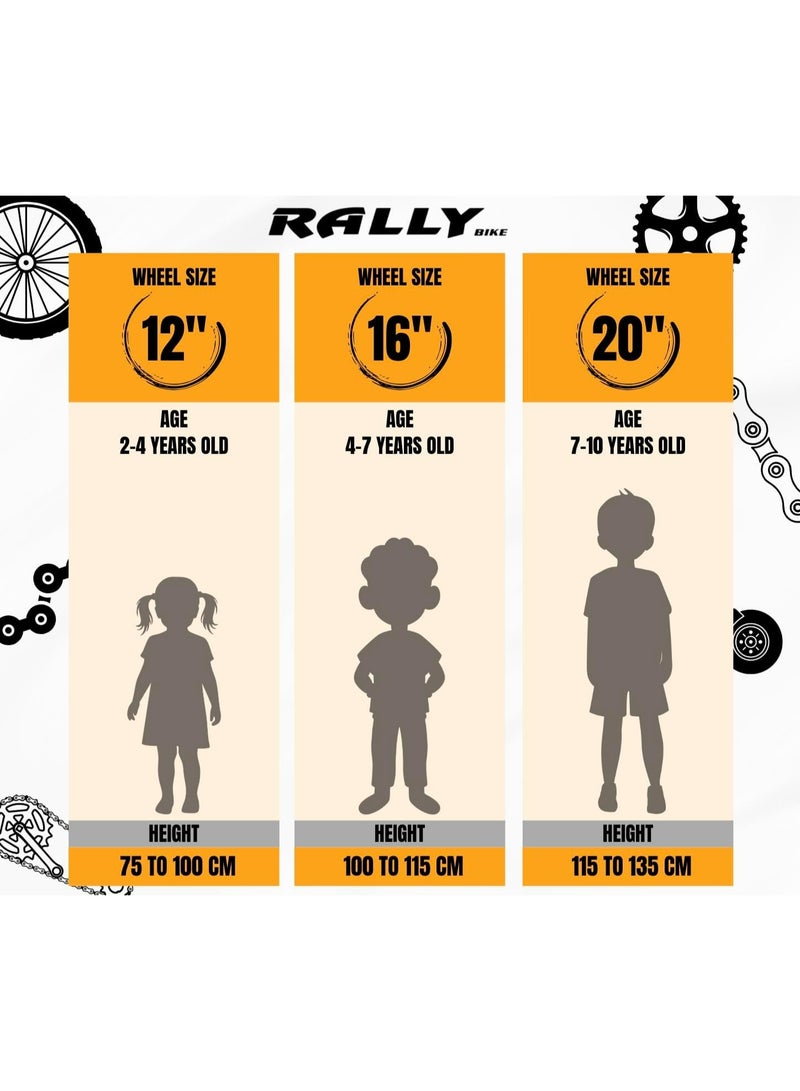 RALLY BICYCLE 16-Inch Kids Bike For Girls | 16-Inch Wheel Size| With Training Wheels |Chain Cover | Basket And Rear Seat | Dark Pink - Image 5
