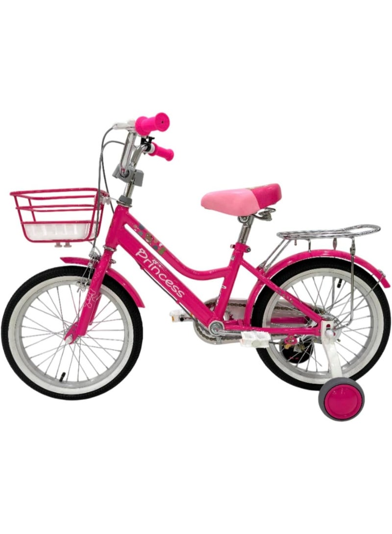 RALLY BICYCLE 16-Inch Kids Bike For Girls | 16-Inch Wheel Size| With Training Wheels |Chain Cover | Basket And Rear Seat | Dark Pink - Image 3
