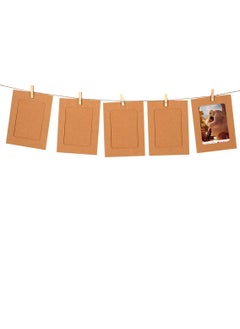 53 Arts 53ARTS 10 pcs Hanging Photo Frame with Wooden Clips and RopeBrown  - Image 2