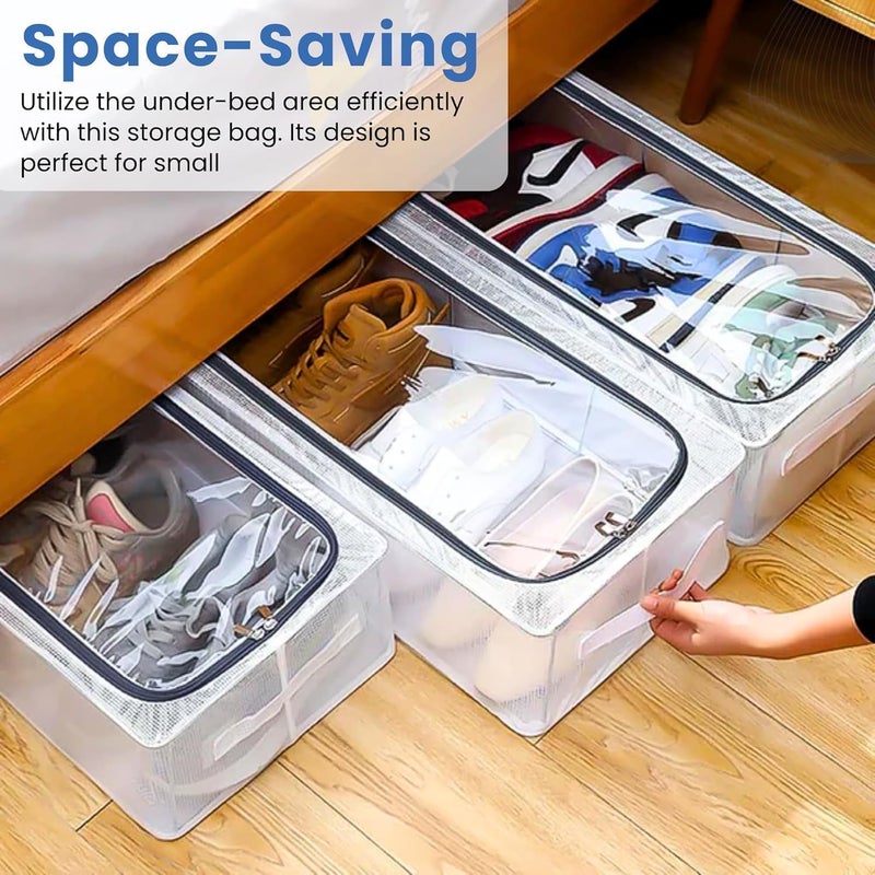 ZURITY Shoe Storage Organizer Shoe Box Organizer Transparent Shoe Rack Dustproof Shoe Cover Space Saving Box Foldable Easy to Clean Pack of 1Multicolor - Image 2
