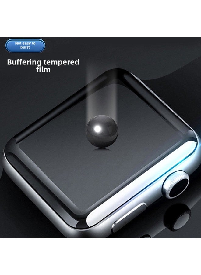 Suitable For Iwatch7 Tempered Film 3D Curved Surface Protective Film Full Screen 45mm Apple Apple Hydraulic Soft Watch Film-Color:Pmma Purple Tempered Film-Size:S10 46mm
