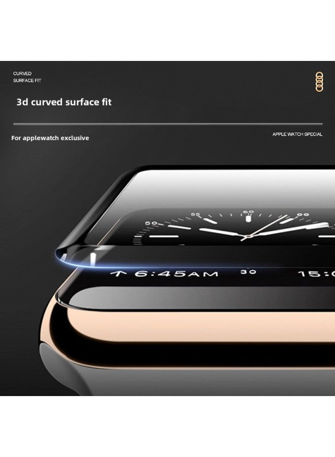Suitable For Iwatch7 Tempered Film 3D Curved Surface Protective Film Full Screen 45mm Apple Apple Hydraulic Soft Watch Film-Color:Pmma Purple Tempered Film-Size:S10 46mm