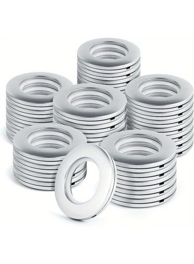 48Pcs Silvery Curtain Grommets Low Noise Round Plastic Rings DIY Roman Curtain Eyelets - Image 2
