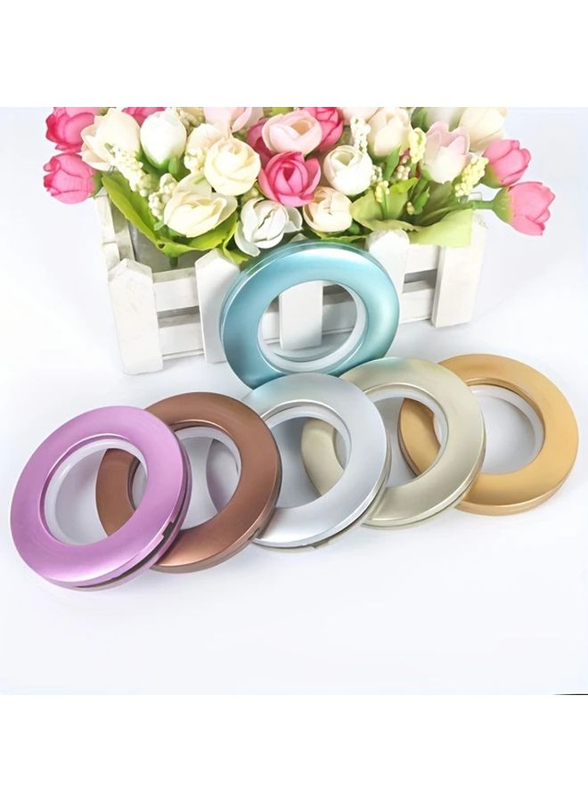 48Pcs Silvery Curtain Grommets Low Noise Round Plastic Rings DIY Roman Curtain Eyelets - Image 3