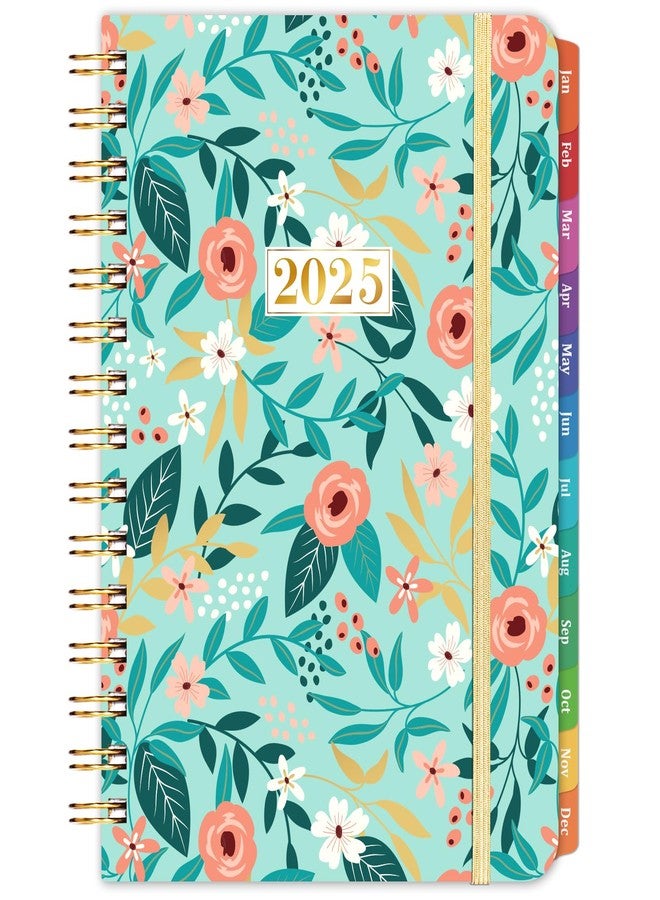 Feteulo 2025 Planner - 2025 Calendar/Planner Weekly and Monthly, JAN 2025 - DEC 2025, 6.3'' x 8.4'', Calendar 2025 Planner with Special Weekly Page, Green Ink Pages, Colorful Monthly Tabs, Back Pocket - Image 1