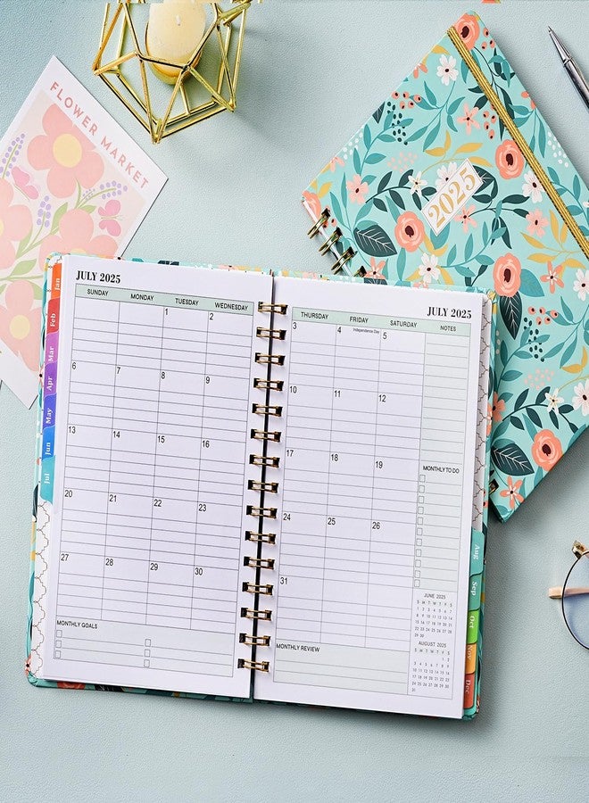 Feteulo 2025 Planner - 2025 Calendar/Planner Weekly and Monthly, JAN 2025 - DEC 2025, 6.3'' x 8.4'', Calendar 2025 Planner with Special Weekly Page, Green Ink Pages, Colorful Monthly Tabs, Back Pocket - Image 2