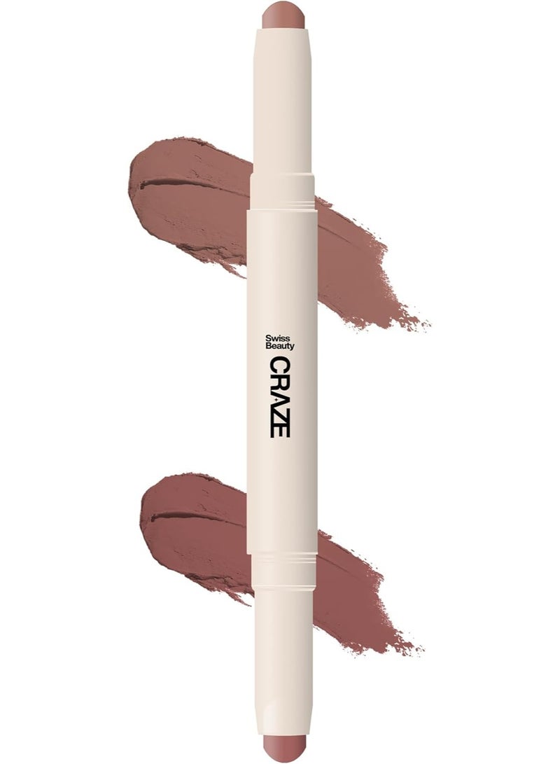 سويس بيوتي أحمر شفاه سويس بيوتي كريز ديو غير قابل للتغيير | لونان للشفاه يدومان طويلًا بلمسة نهائية ساتانية مطفية | اللون: لون طبيعي نهائي، ٢ غرام - Image 1