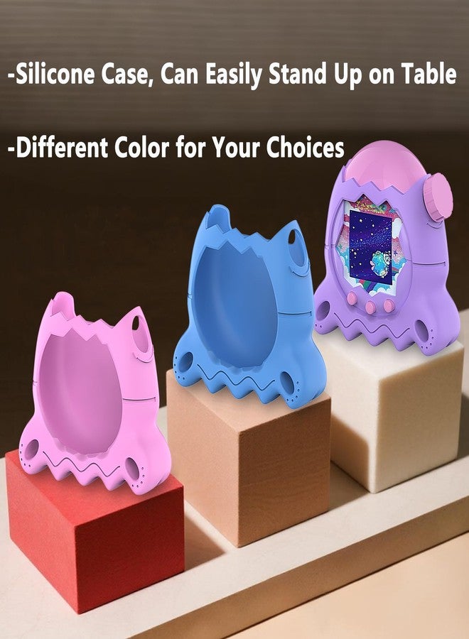 JCHPINE Hard Case and Silicone Cover for Tamagotchi Paradise Electronic Pet, Protective Cases for Tamagotchi Paradise with Screen Protector and Lanyard (Blue) - Image 3