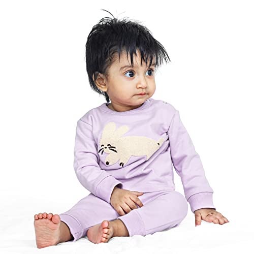 ARIEL Cotton Printed Clothing Sets For Baby Boys & Girls - Unisex Clothing Sets Full Sleeve T-Shirt & Pant (Prpl Cat_2-3 Years), Purple - Image 4